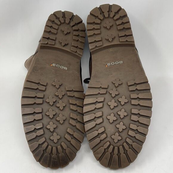 BOGS Johnny 5 Eye Ankle Boots Mens 8.5 Brown Leather Waterproof Slip Resistant - Picture 14 of 16